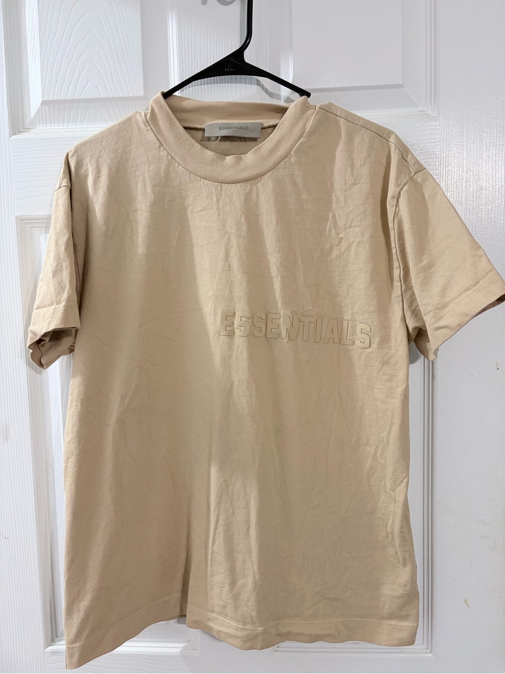 Fear of God ESSENTIALS Tonal Logo T-Shirt Beige Tan XS Oversized Streetwear